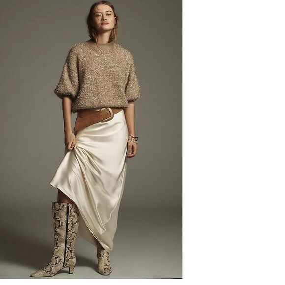 Anthropologie The Violetta Short-Sleeve Tinsel Sweater by Maeve new nwt 1x - Picture 2 of 10